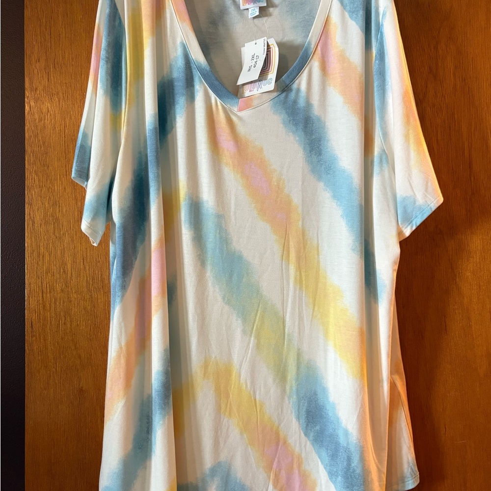 LuLaRoe Pastel Tie-Dye Short Sleeve Tee